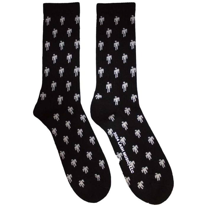 Billie Eilish Unisex Terry Nogavice: Blohsh Vzorec (Črna) (Velikost UK 7 - 11) 196287