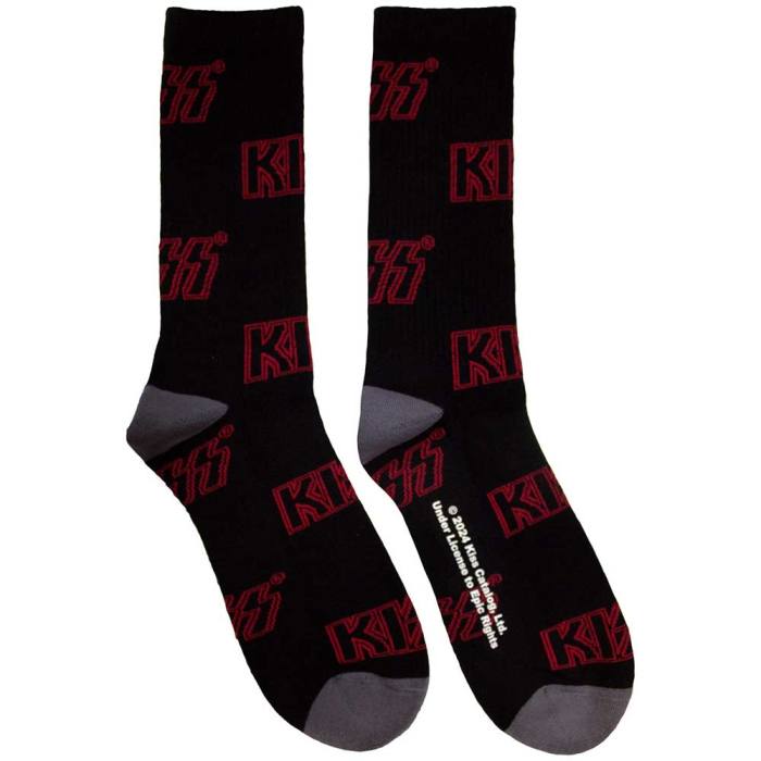 KISS Unisex Terry Nogavice: Logo Pattern 198403