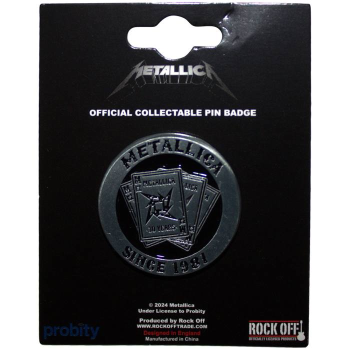 Metallica Pin Badge: 30th Anniversary Playing Card 198870