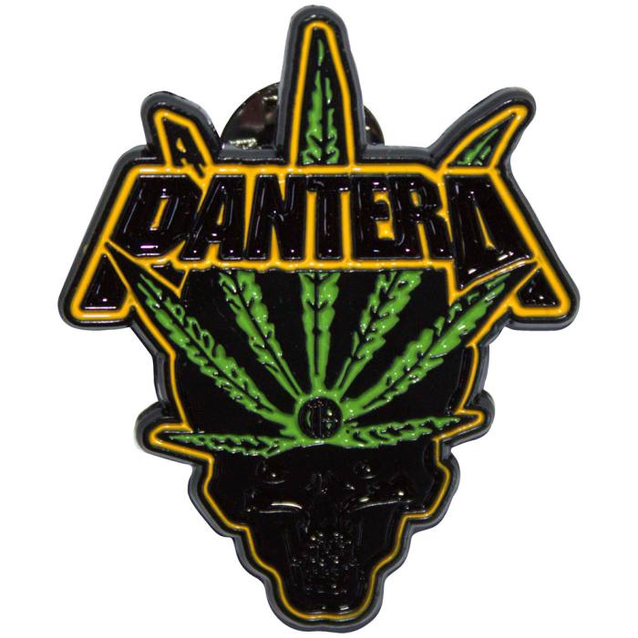 Pantera Pin Badge: Leaf Skull 199496