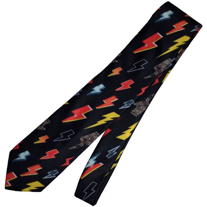 AC/DC Unisex Neck Tie: Lightning Bolts (Black) 201265
