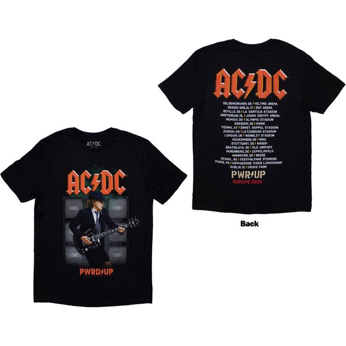 AC/DC Unisex T-Shirt: Angus Soundwall PWR-UP EU Tour '24 (Back Print & Ex-Tour) (XX-Large) 201298