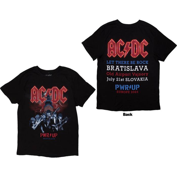 AC/DC Unisex T-Shirt: PWR-UP Bratislava '24 (Črni) 201410