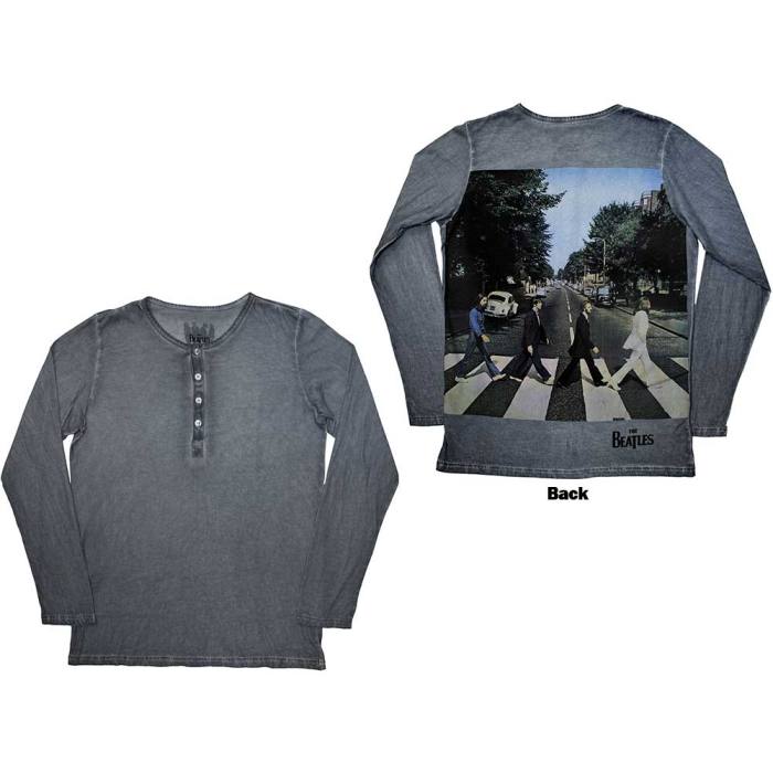 The Beatles Unisex Long Sleeve T-Shirt: Abbey Road Back Print Stone Wash 201792