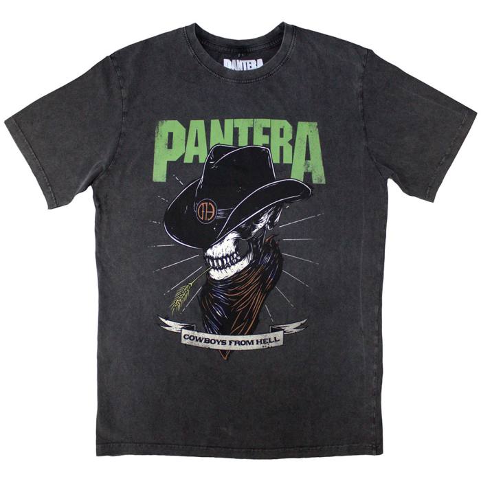 Pantera Unisex Stone Wash T-Shirt: Skeleton Cowboy 201101