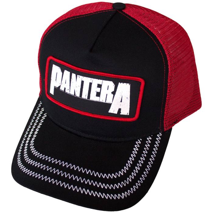 Pantera Unisex kapa s ščitnikom: Črno-beli patch 201128