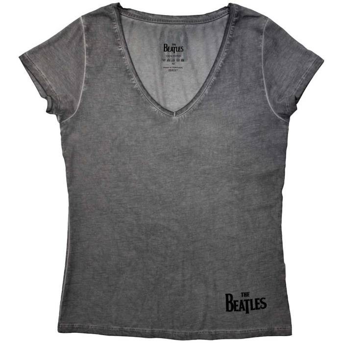 The Beatles Ladies T-Shirt: Corner Logo (Siva) 202083