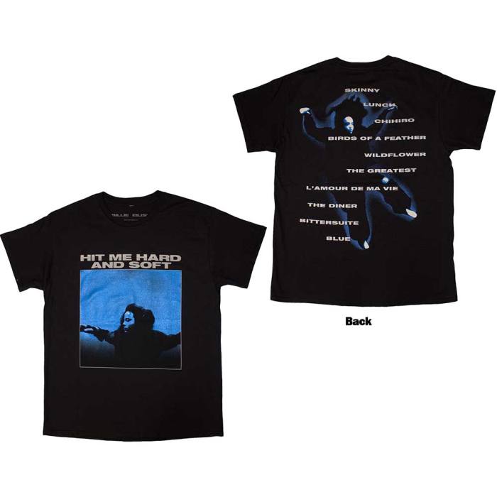 Billie Eilish Unisex T-Shirt: Hit Me Hard And Soft Tracklist (Back Print) 202149