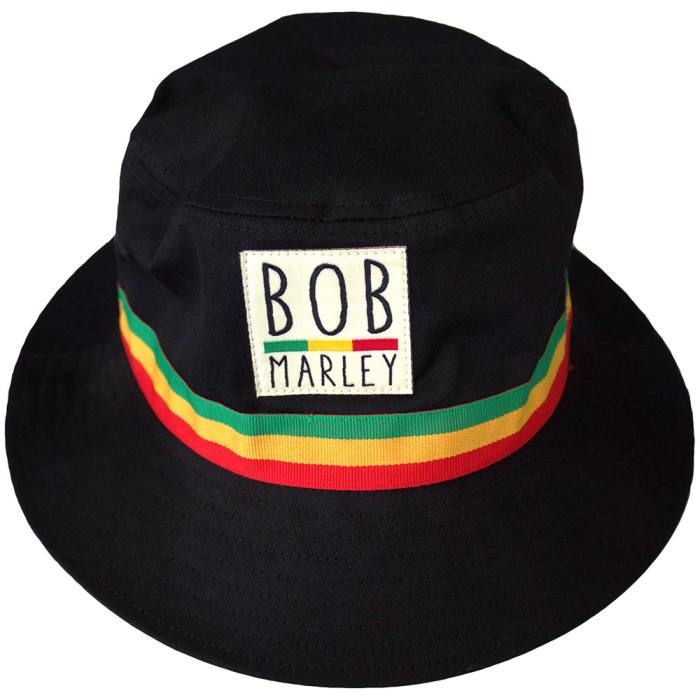Bob Marley Unisex Bucket Hat: Tricolor Stripes (Black) 202292