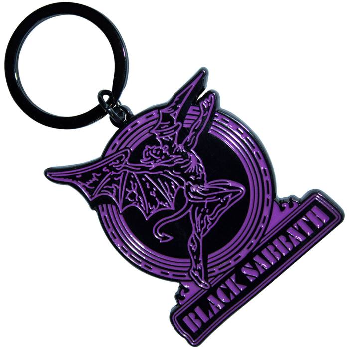 Black Sabbath Keychain: Purple Text Logo & Daemon 202523