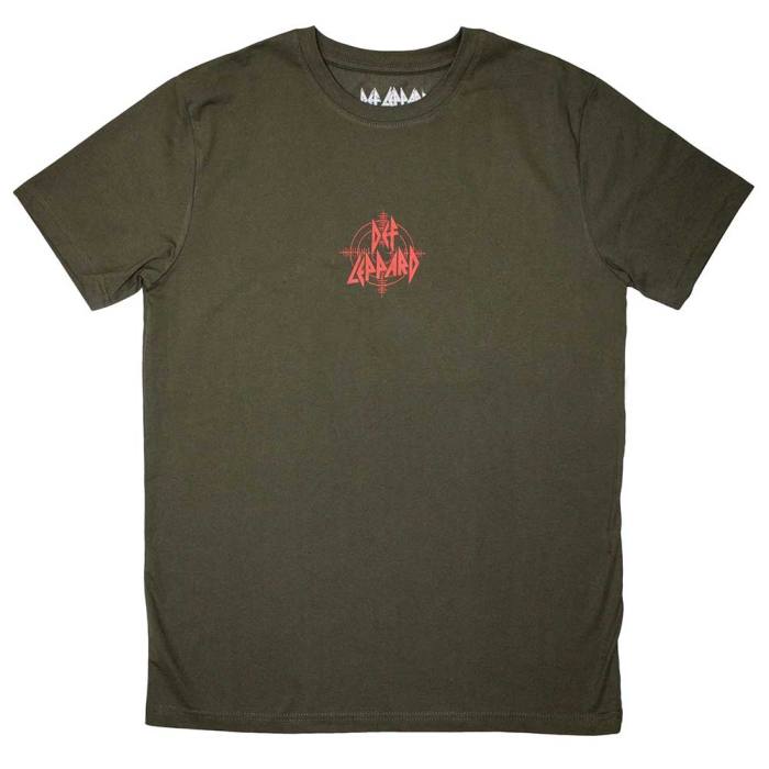Def Leppard Unisex T-Shirt: Mini Target Logo (Zelen) 202764