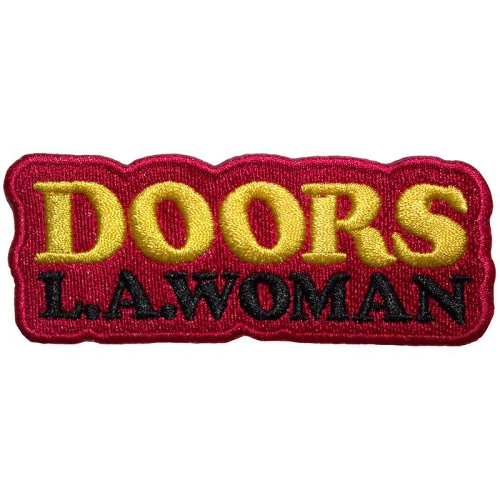 The Doors Standard Patch: LA Woman Text Logo on Red 202820