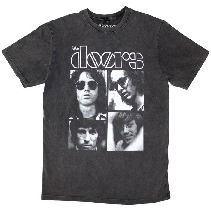 The Doors Unisex Stone Wash T-Shirt: Squares 202823