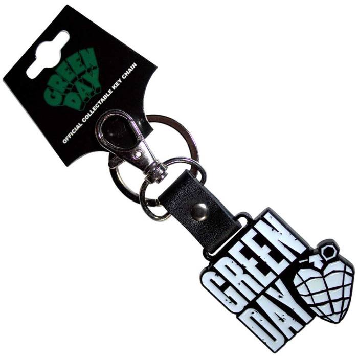 Green Day Keychain: Stacked Logo & Grenade (Glow-in-the-Dark) 203176