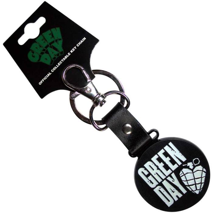 Green Day Keychain: Stacked Logo & Grenade Circle (Glow-in-the-Dark) 203177