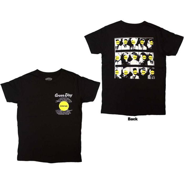 Green Day Unisex T-Shirt: Nimrod Pocket Mugshots (Back Print) 203256