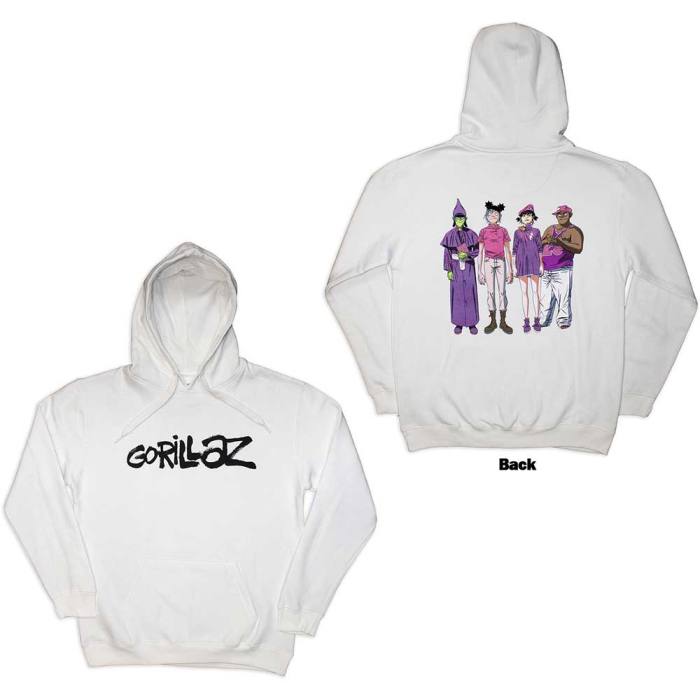 Gorillaz Unisex Pullover Hoodie: Cracker Island (White) (Back Print) 203526