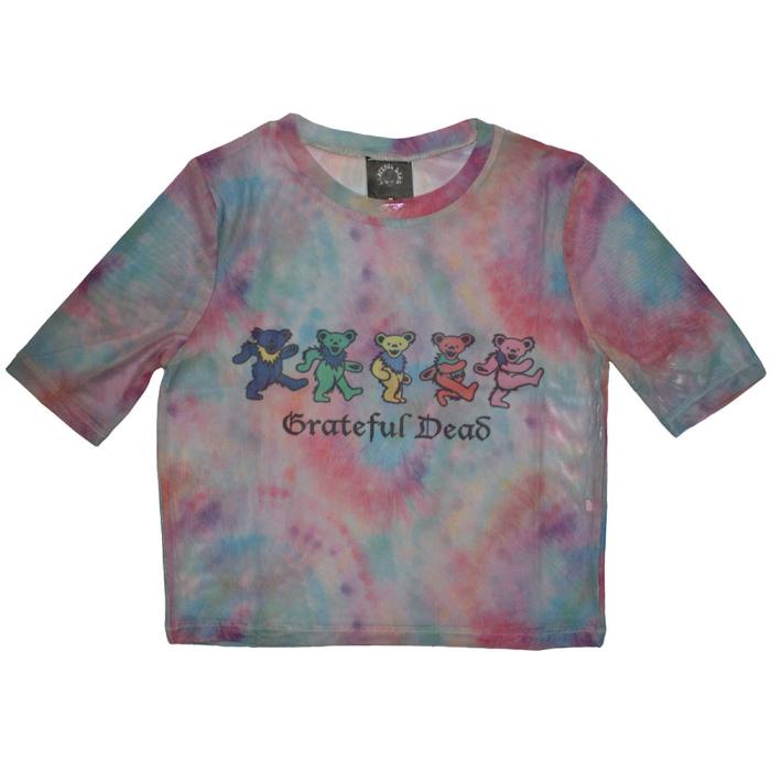 Grateful Dead ženski crop top Dancing Bears (mesh, svetlo moder) 203570