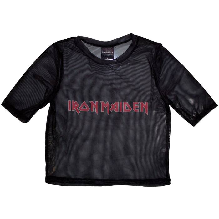 Iron Maiden Ladies Crop Top: Logo (Mesh) 203809