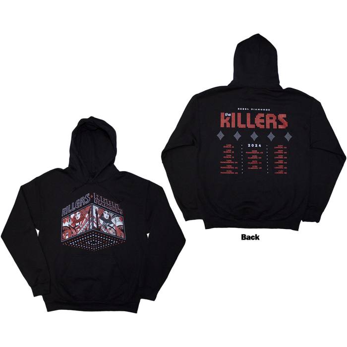 The Killers Unisex Pullover Hoodie: Tour ’24 Rebel Diamonds (črna) 204098