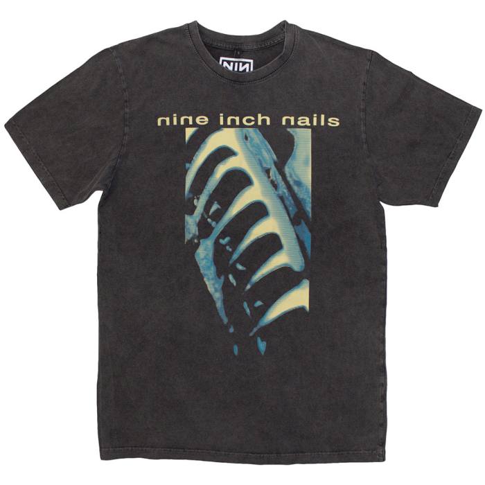 Nine Inch Nails Unisex Stone Wash T-Shirt: PHM & Text Logo 204813