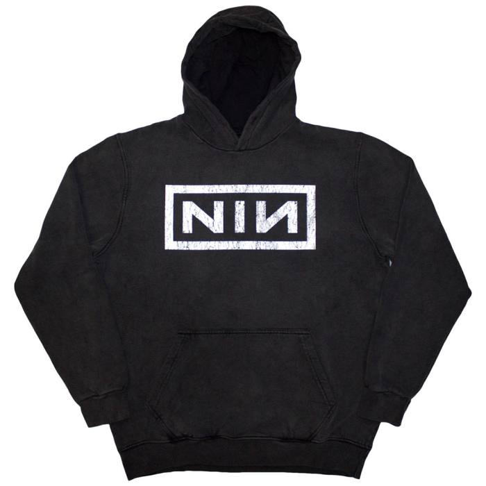 Nine Inch Nails Unisex Pullover Hoodie: Classic Logo (Wash Collection) 204819