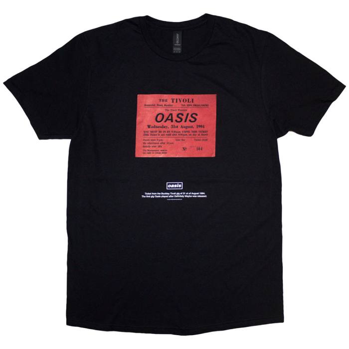 Oasis Unisex T-Shirt: Definitely Maybe Ticket Stub (Črna) 205099