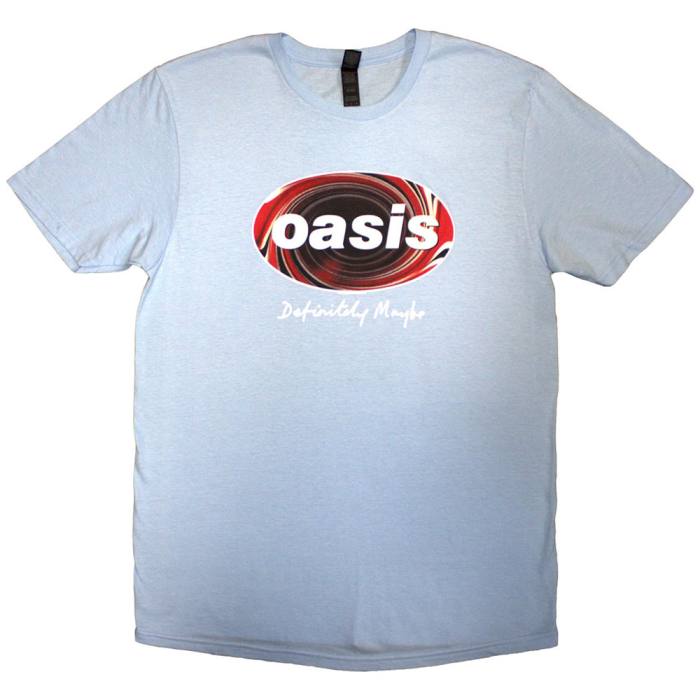 Oasis Unisex T-Shirt: Definitely Maybe Union Jack Oval (Svetlo modra) 205111