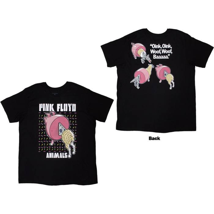 Pink Floyd Unisex T-Shirt: Animals Cartoons (Back Print) 205280