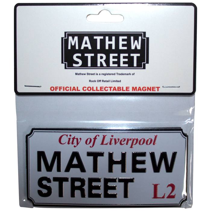 Rock Off Premium Hladilni Magnet: Mathew Street Liverpool Sign Embossed 205555