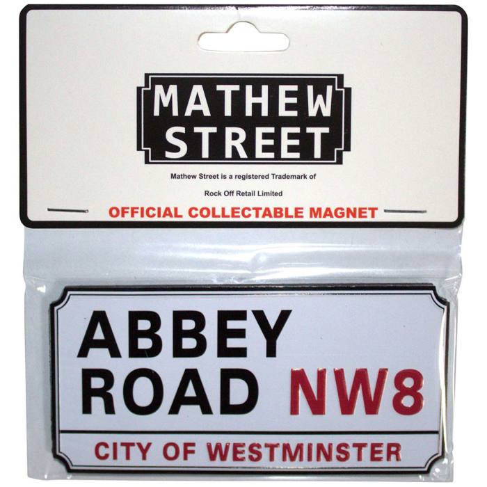 Rock Off kovinski magnet za hladilnik: Abbey Road NW London znak (reliefni) 205558