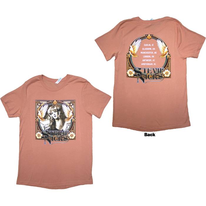 Stevie Nicks Ladies T-Shirt: Tour '24 Retro Photo (Orange) (Back Print & Ex-Tour) 205971