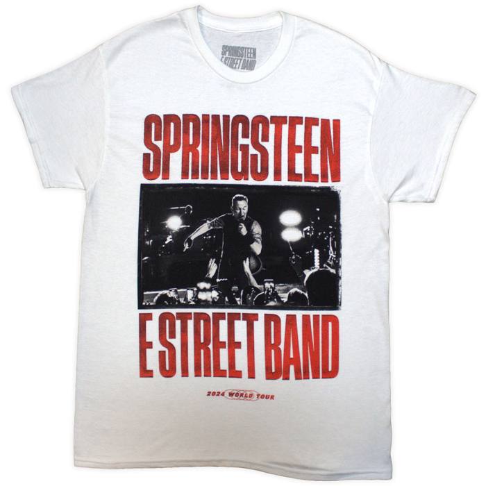 Bruce Springsteen Unisex T-Shirt: Tour '24 E-Street Band (White) (Ex-Tour) 206056