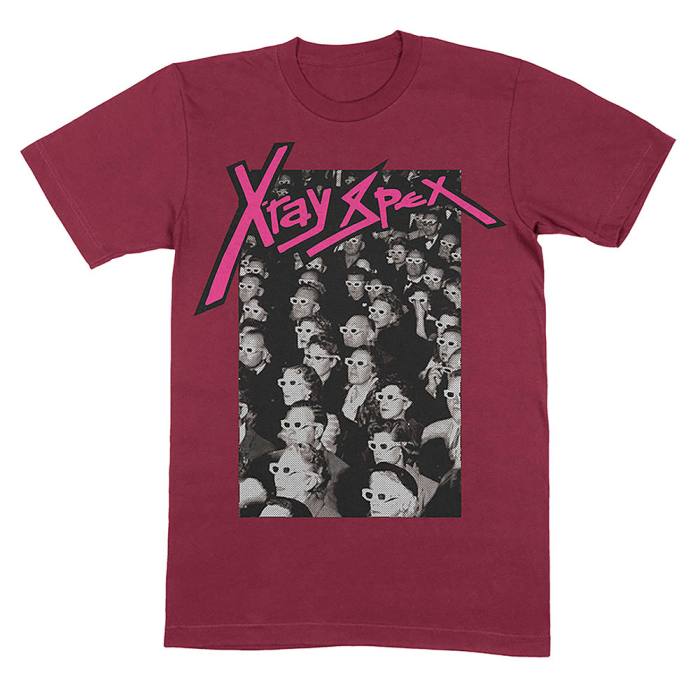 X-Ray Spex Unisex T-Shirt: 3D Cinema (Maronsko rdeča) 206551