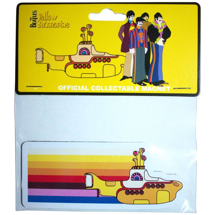 The Beatles Magnet: Yellow Submarine Coloured Stripes Embossed 206608
