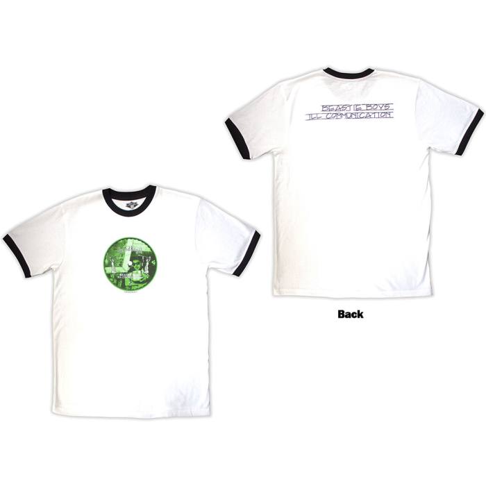 The Beastie Boys Unisex Ringer T-Shirt: Record Label (White) (Back Print) 207740