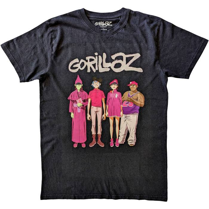 Gorillaz Unisex T-Shirt: Cracker Island stoječa skupina (Črna) 207840