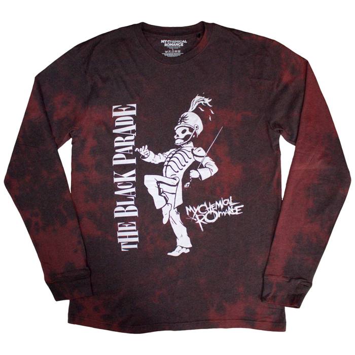 My Chemical Romance Unisex Long Sleeve T-Shirt Marching (Rdeč) Wash Collection 207882