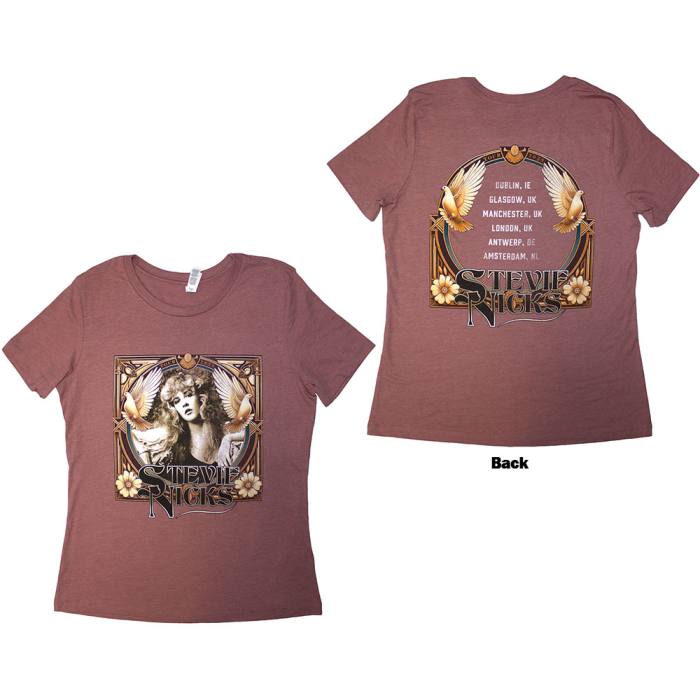 Stevie Nicks Ladies T-Shirt: Tour '24 Retro Photo (Pink) (Back Print & Ex-Tour) (Small) 207683