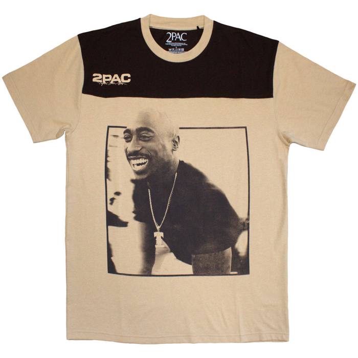 Tupac Unisex T-Shirt: Colour Block (Brown & Sand) 219715