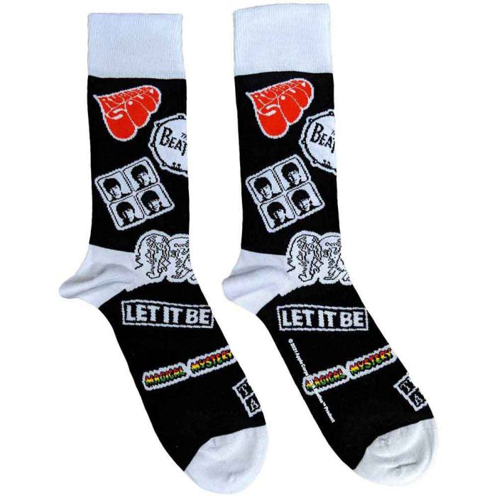 The Beatles Unisex kratke nogavice Icons (črne, UK 4–7) 219993