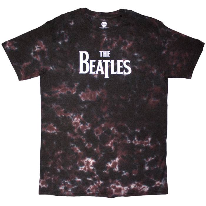 The Beatles Unisex T-Shirt: Drop T Logo (rjav, Wash Collection) 220114
