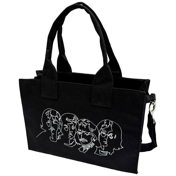 The Beatles Cotton Tote Bag: White Album Faces & Apple (Black) 220134