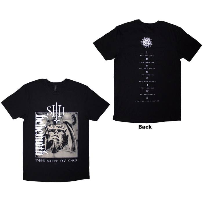 Behemoth T-Shirt: The Shit Ov God Vertical Logo Cover Črna 220147