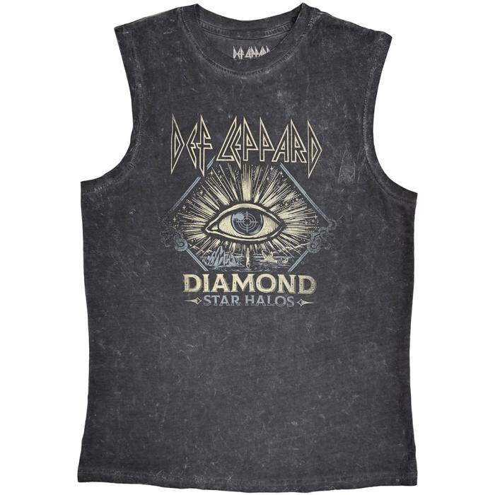 Def Leppard unisex Tank T-Shirt Diamond Star Halos (charcoal grey) 220725