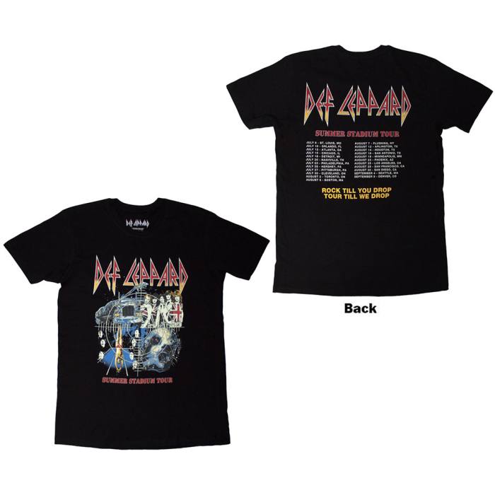 Def Leppard Summer Stadium Tour T-Shirt (Black) (Back Print) 220761