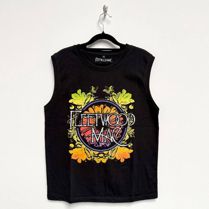 Fleetwood Mac Unisex Tank T-Shirt: Circle Floral Logo (črna) 220944