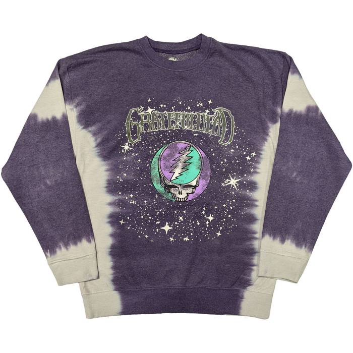 Grateful Dead Unisex Dip Dye Sweatshirt: Cosmic Stealie (Wash Collection) (Purple) 221129