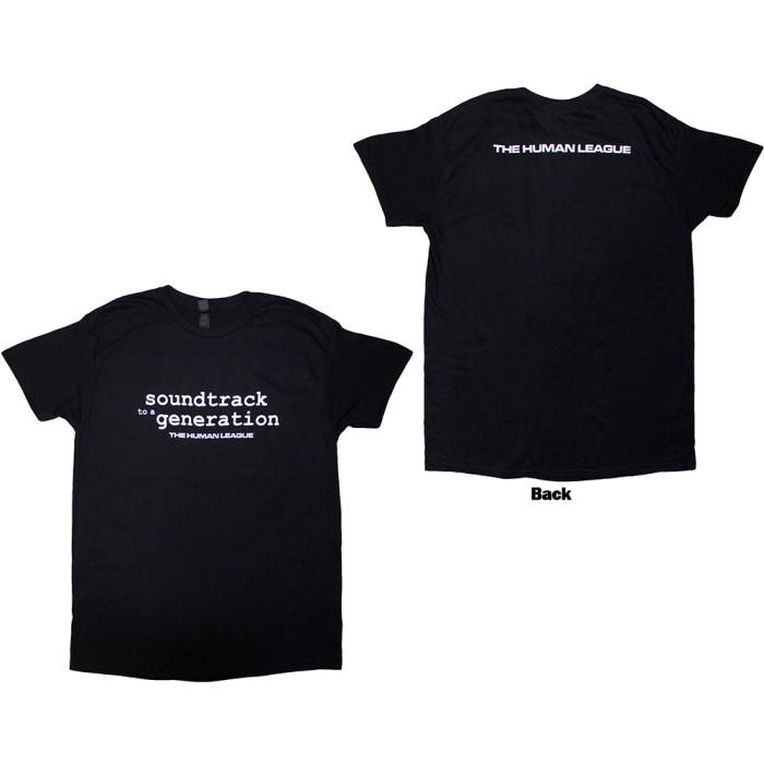 The Human League Unisex T-Shirt: Soundtrack To A Generation (Black) (Back Print & Ex-Tour) 221168