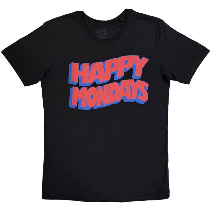 Happy Mondays Unisex T-Shirt: Wavy Logo (Black) 221186
